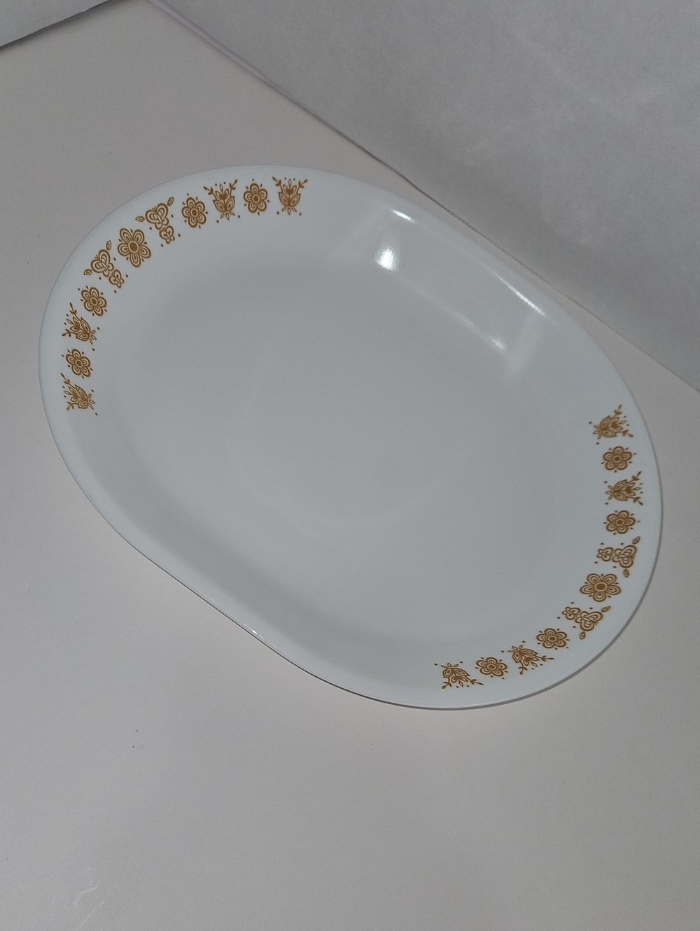 Vintage Corelle Butterfly Gold Pattern Oval Serving Platter
